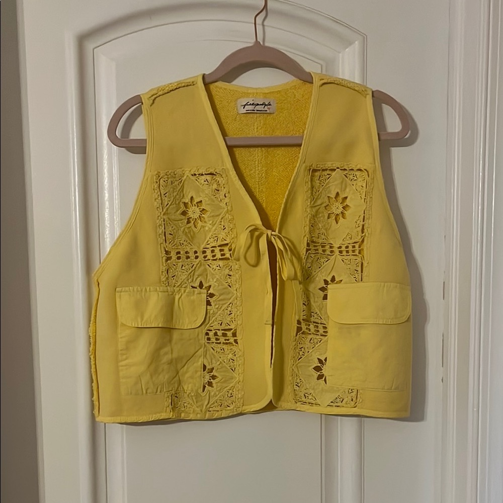 Free People Yellow Wonderstruck Vest